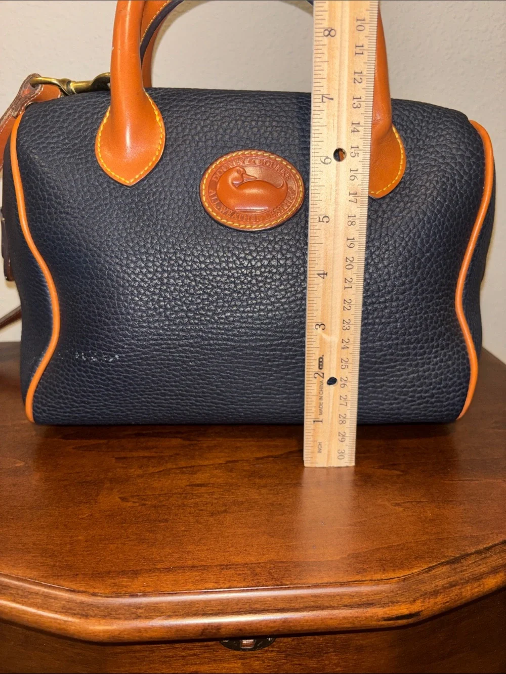Dooney & Bourke Navy Pebbled Leather Satchel Crossbody
